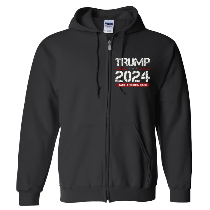 Donald Trump 2024 Take America Back Election Full Zip Hoodie