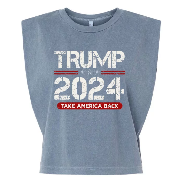 Donald Trump 2024 Take America Back Election Garment-Dyed Women's Muscle Tee