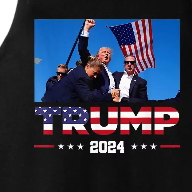 Donald Trump 2024 Survived Shot At Election Rally Ladies Tri-Blend Wicking Tank