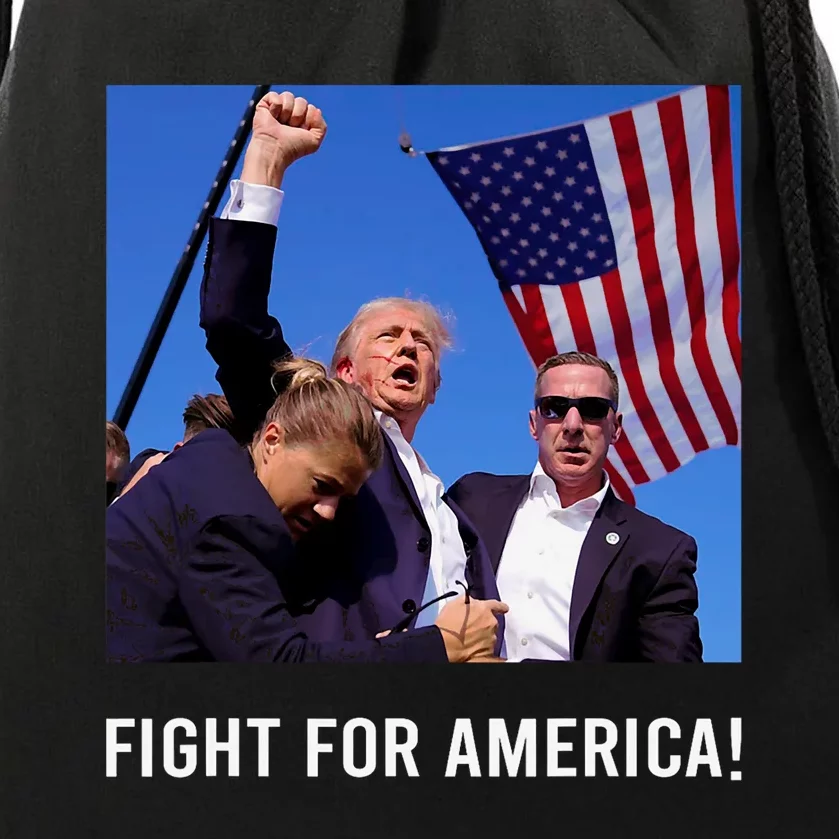 Donald Trump 2024 Survived Shot Rally Fight For America Drawstring Bag