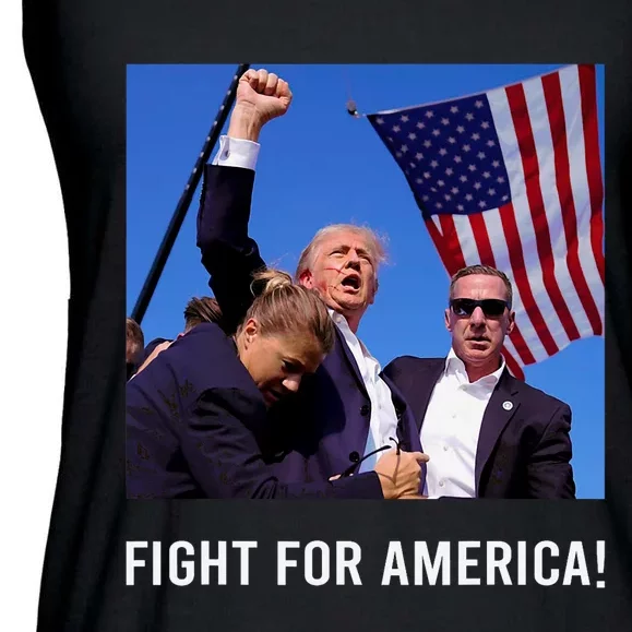 Donald Trump 2024 Survived Shot Rally Fight For America Ladies Essential Flowy Tank