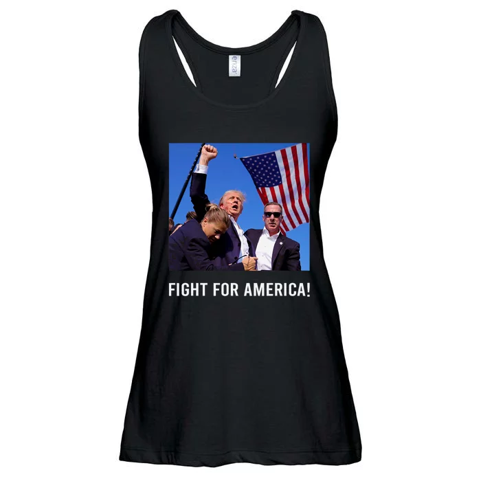 Donald Trump 2024 Survived Shot Rally Fight For America Ladies Essential Flowy Tank