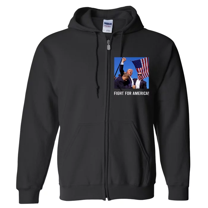 Donald Trump 2024 Survived Shot Rally Fight For America Full Zip Hoodie