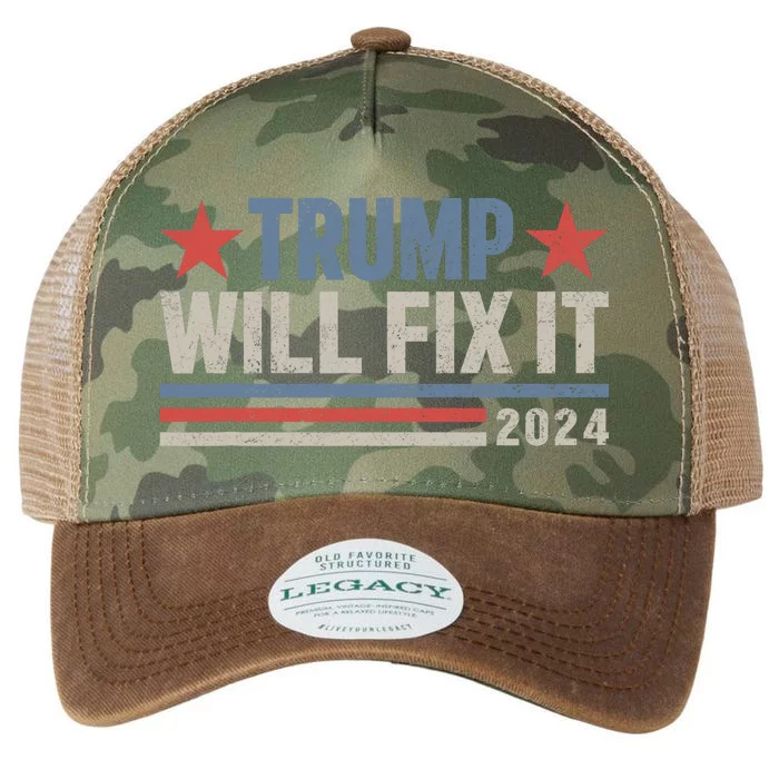 Donald Trump 2024 For President Election Trump Will Fix It Legacy Tie Dye Trucker Hat