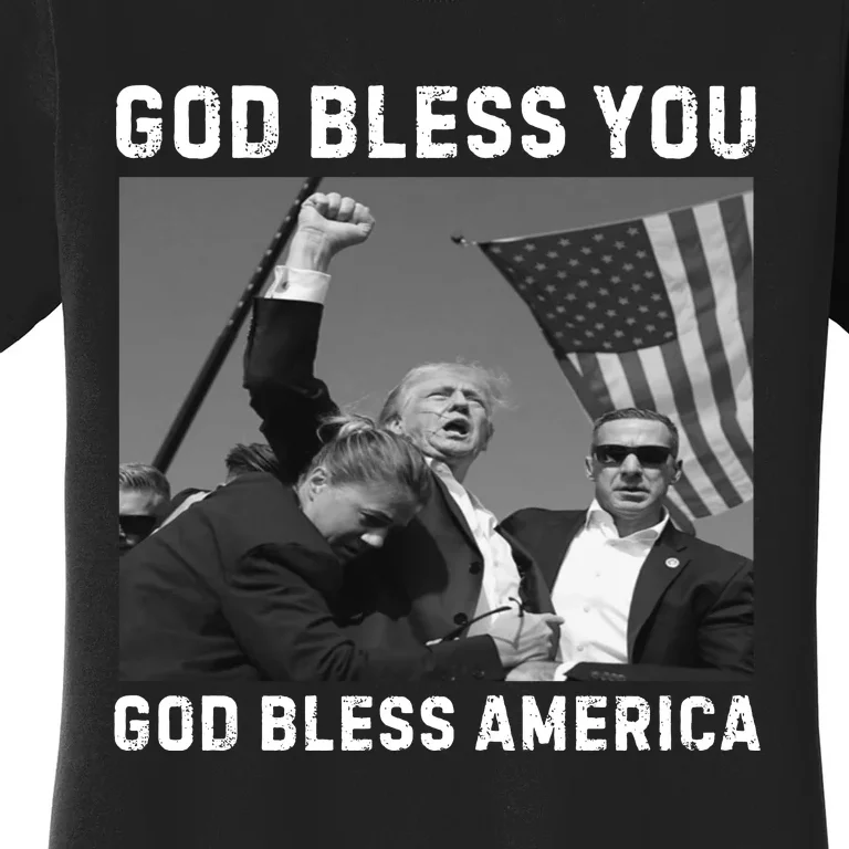 Donald Trump 2024 God Bless You God Bless America Women's T-Shirt