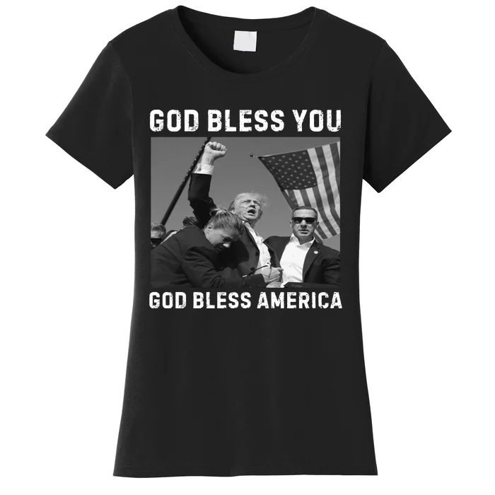 Donald Trump 2024 God Bless You God Bless America Women's T-Shirt