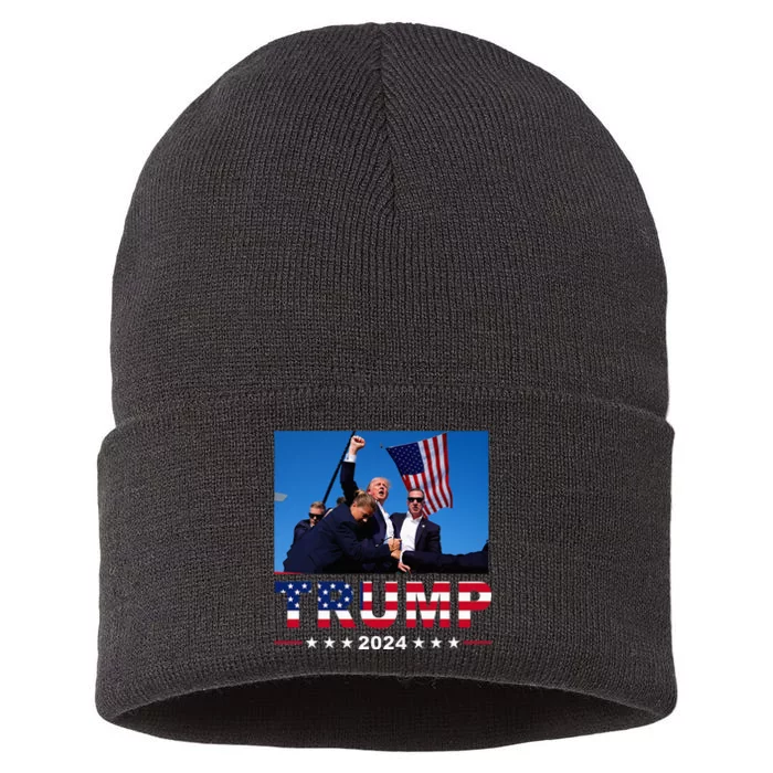 Donald Trump 2024 WonT Be Stopped Sustainable Knit Beanie