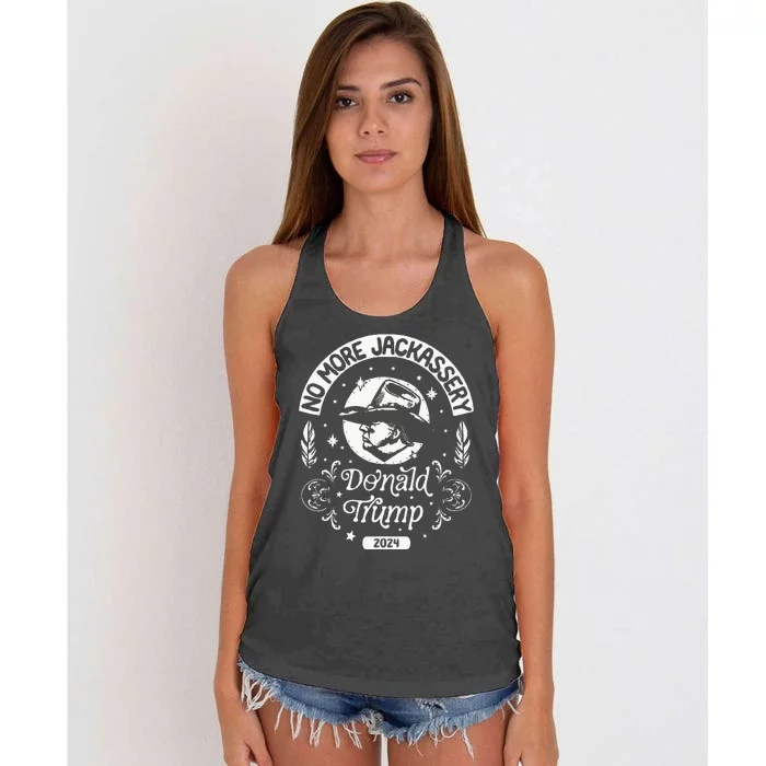 Donald Trump 2024 Take America Back Election Women's Knotted Racerback Tank