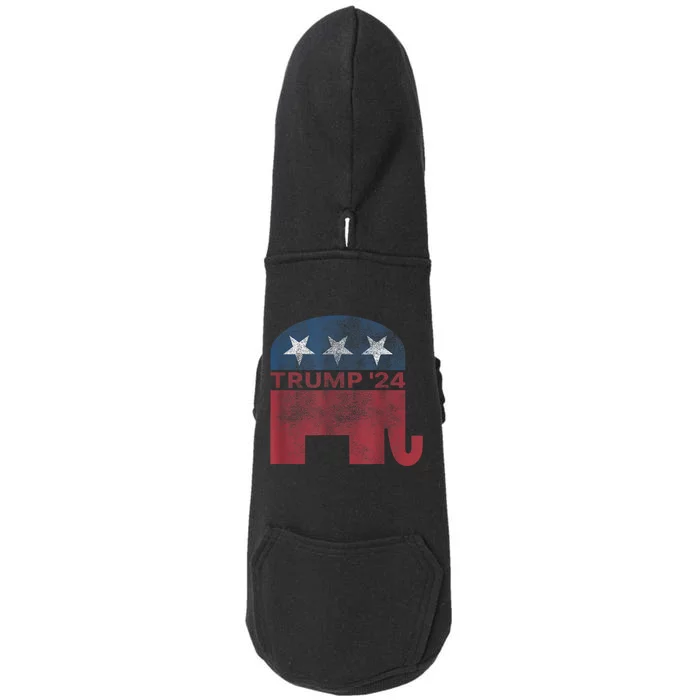 Donald Trump 2024 For President Pro Trump Vintage Republican Doggie 3-End Fleece Hoodie