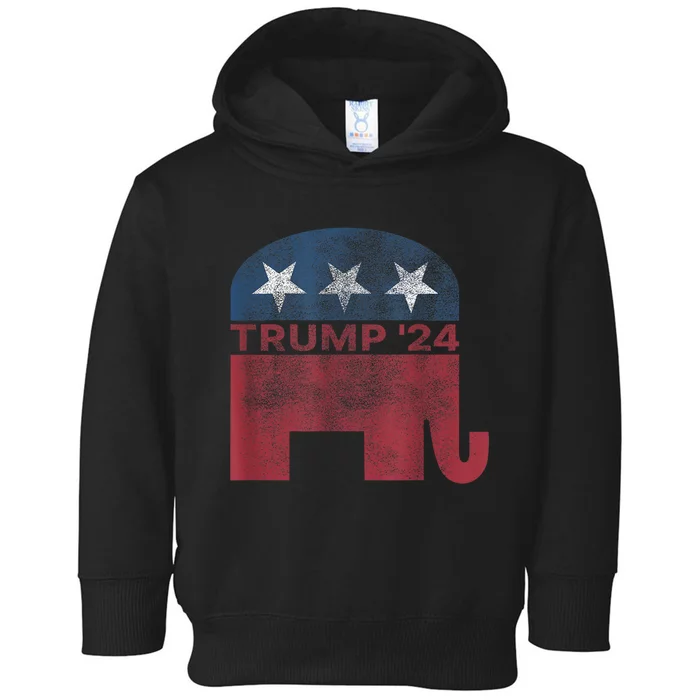 Donald Trump 2024 For President Pro Trump Vintage Republican Toddler Hoodie