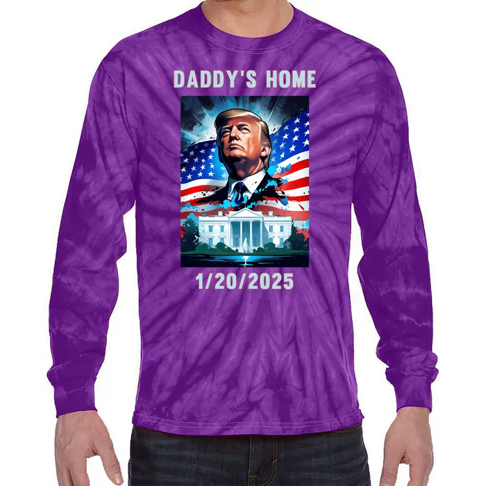 Donald Trump 2024 Daddys Home Tie-Dye Long Sleeve Shirt