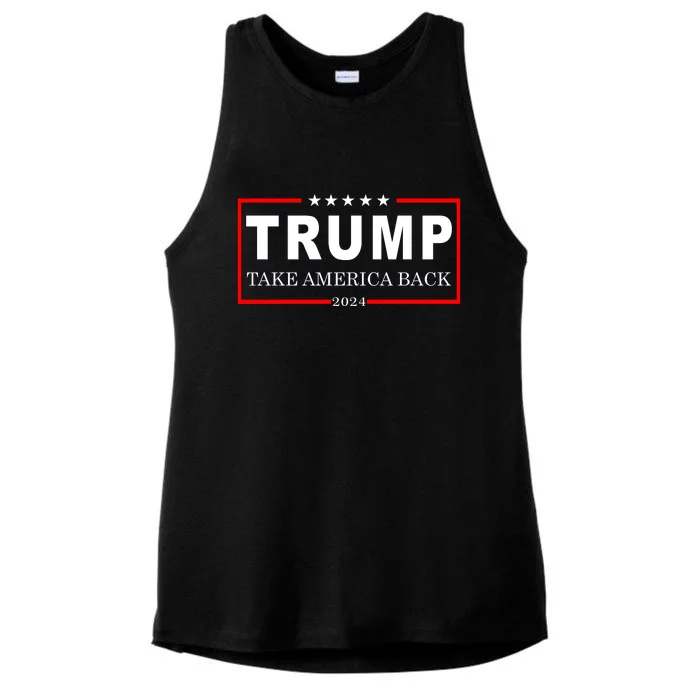 Donald Trump 2024 Take America Back USA United States Ladies Tri-Blend Wicking Tank