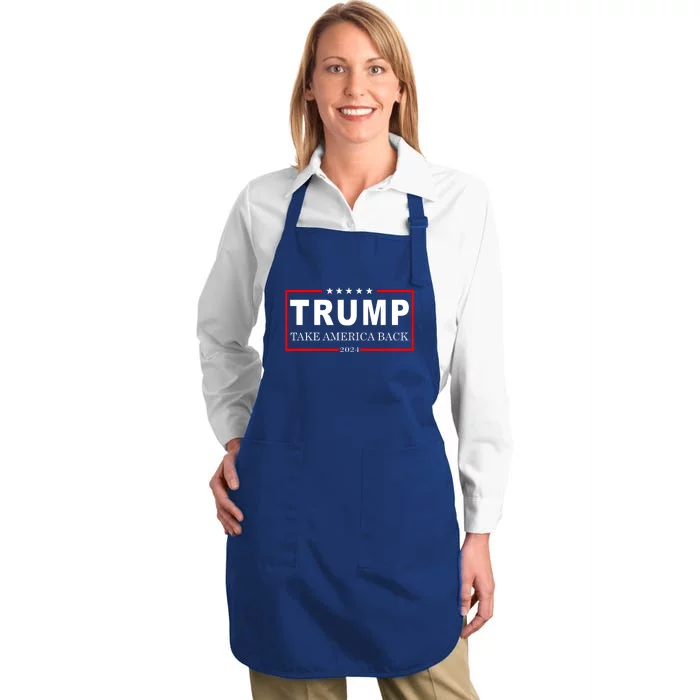 Donald Trump 2024 Take America Back USA United States Full-Length Apron With Pocket