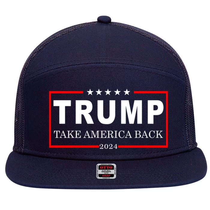 Donald Trump 2024 Take America Back USA United States 7 Panel Mesh Trucker Snapback Hat