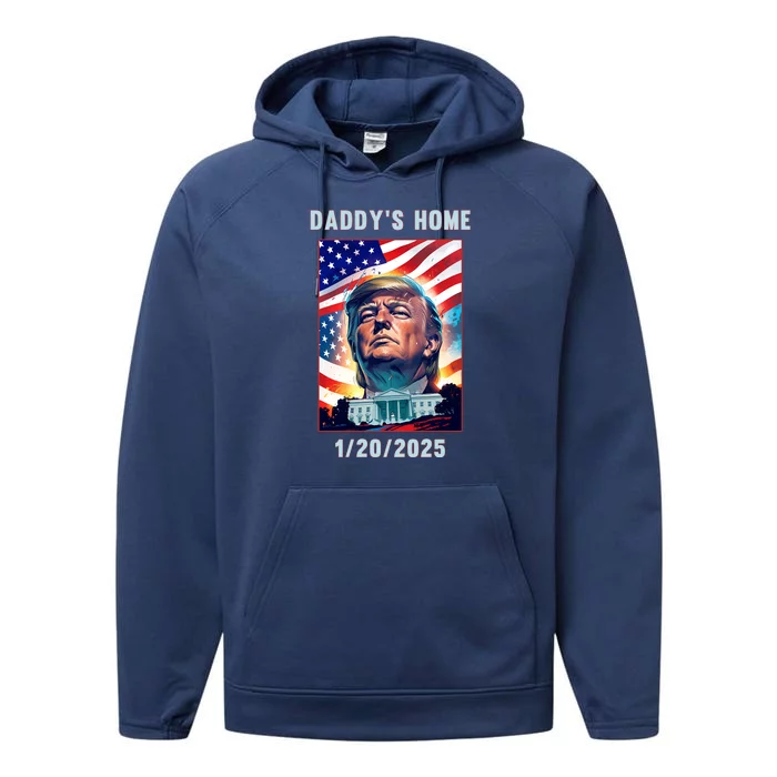 Donald Trump 2024 Daddys Home Performance Fleece Hoodie