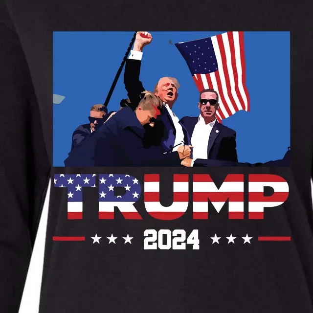 Donald Trump 2024 Survived Shot At Election Rally Womens Cotton Relaxed Long Sleeve T-Shirt