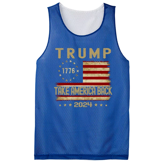 Donald Trump 2024 Take America Back Election The Return Funny Gift Mesh Reversible Basketball Jersey Tank