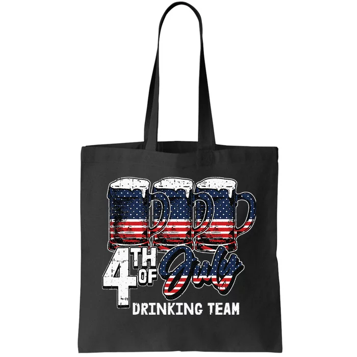 Drinking Team 4th Of July Beer Mug American Flag Patriotic Tote Bag