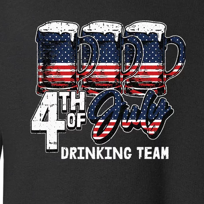 Drinking Team 4th Of July Beer Mug American Flag Patriotic Toddler Sweatshirt