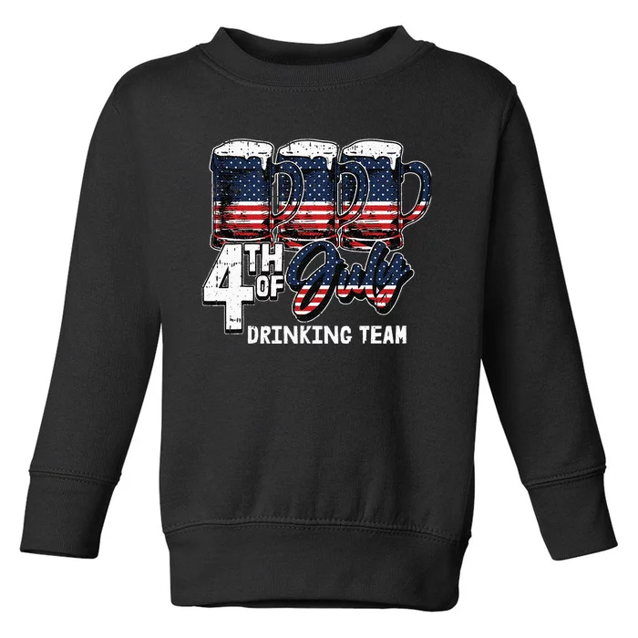 Drinking Team 4th Of July Beer Mug American Flag Patriotic Toddler Sweatshirt