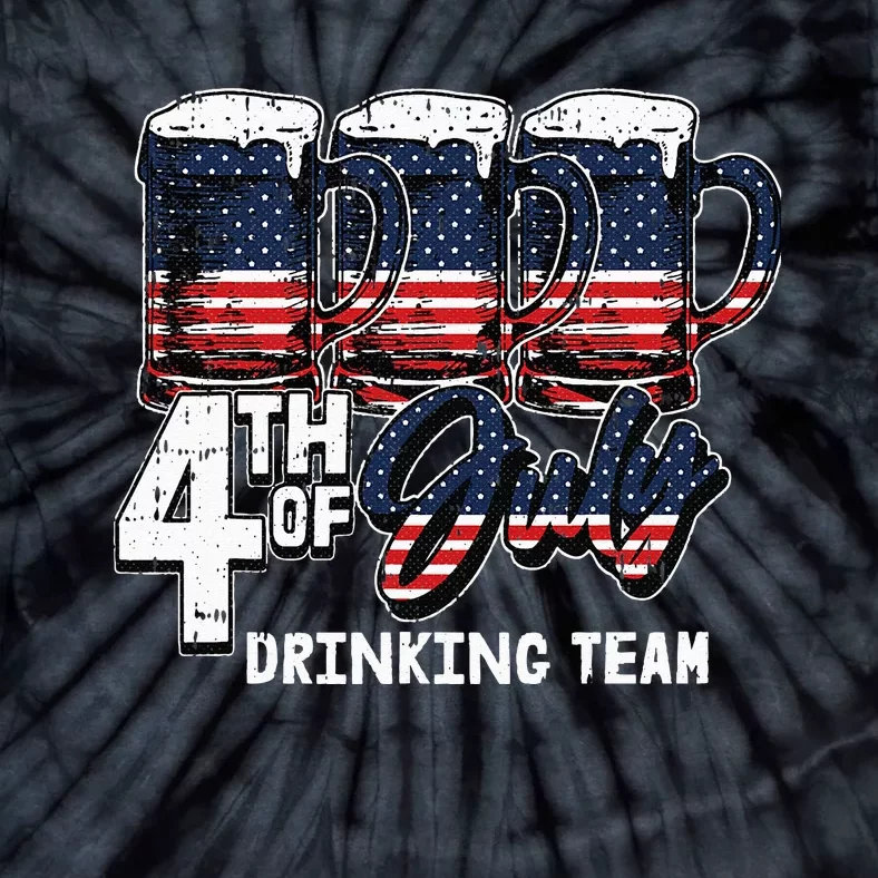 Drinking Team 4th Of July Beer Mug American Flag Patriotic Tie-Dye T-Shirt