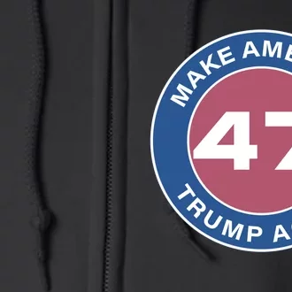 Distressed Trump 47 Republican Proud Conservative Full Zip Hoodie