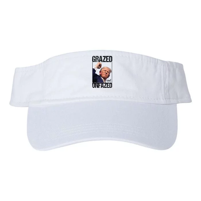 Donald Trump 45 47 Fist Pump Fight Grazed And Unfazed 2024 Valucap Bio-Washed Visor