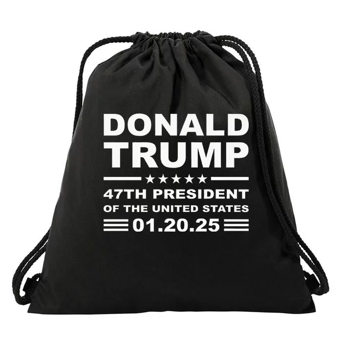 Donald Trump 47th President 2025 Inauguration Usa Patriotic Drawstring Bag