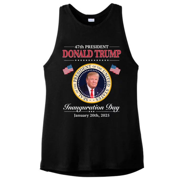 Donald Trump 47th President Inauguration 2025 Supporters Ladies Tri-Blend Wicking Tank