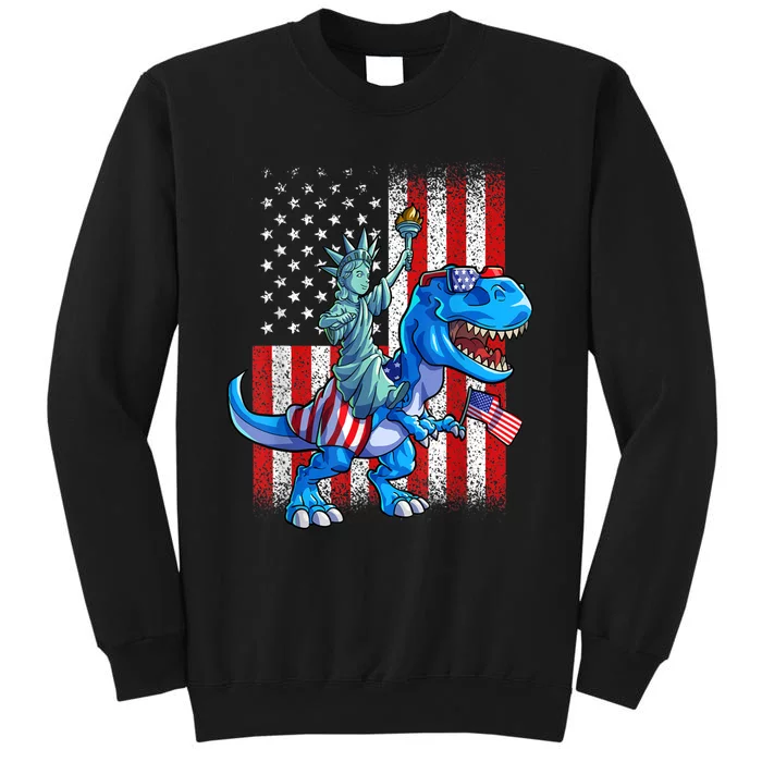 Dinosaur TRex 4th Of July Dino Boy Men American USA Flag Sweatshirt