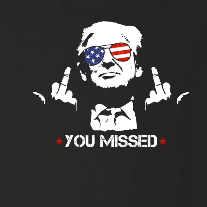 Donald Trump 45 47 Fist Pump Middle Finger You Missed 2024 Toddler Long Sleeve Shirt