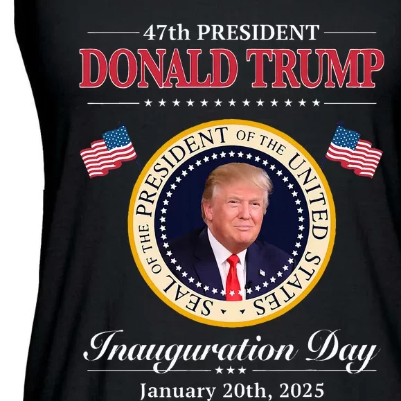 Donald Trump 47th President Inauguration 2025 Supporters Ladies Essential Flowy Tank