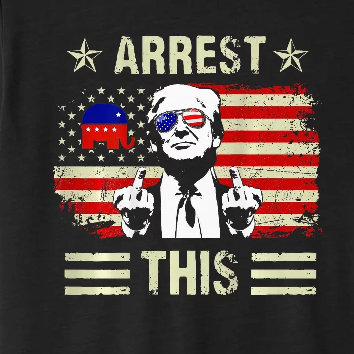 Donald Trump Arrest This Fingers 2024 America Usa Flag ChromaSoft Performance T-Shirt