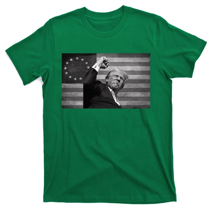 Donald Trump Assassination Attempt Us Flag T-Shirt