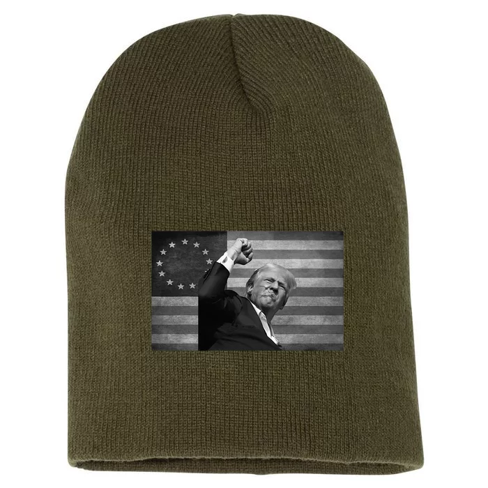 Donald Trump Assassination Attempt Us Flag Short Acrylic Beanie