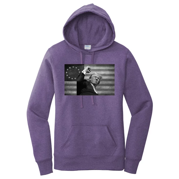 Donald Trump Assassination Attempt Us Flag Women's Pullover Hoodie