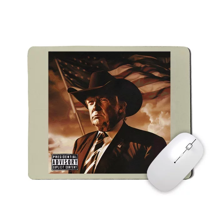 Donald Trump Album Cover Southern Trump Wearing Cow Hat Mousepad