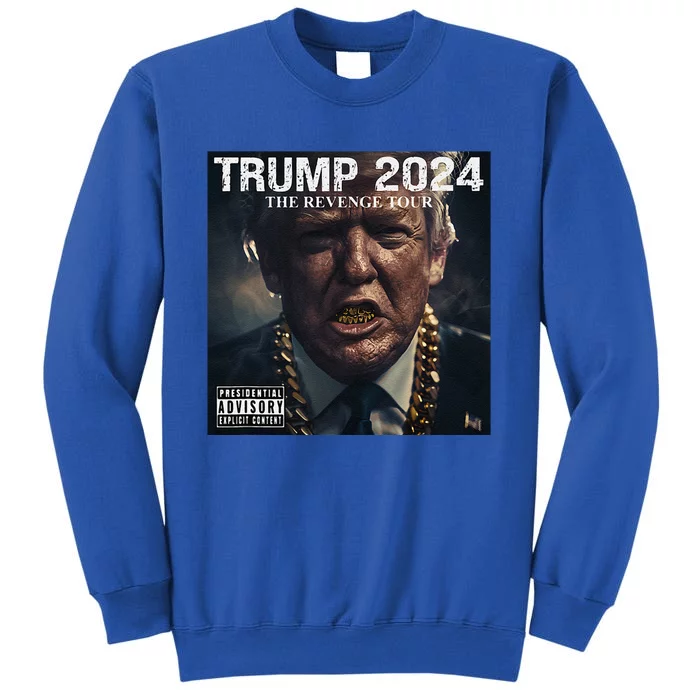 Donald Trump Album Cover Ultra Maga Trump Revenge 2024 Tall Sweatshirt