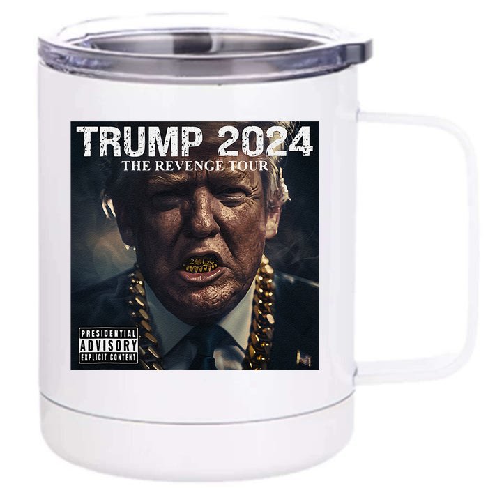 Donald Trump Album Cover Ultra Maga Trump Revenge 2024 Front & Back 12oz Stainless Steel Tumbler Cup