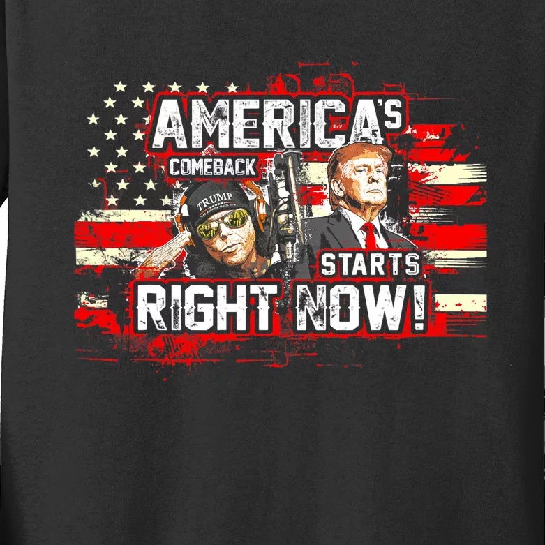 Donald Trump 'America's Comeback' 2024 Kids Long Sleeve Shirt