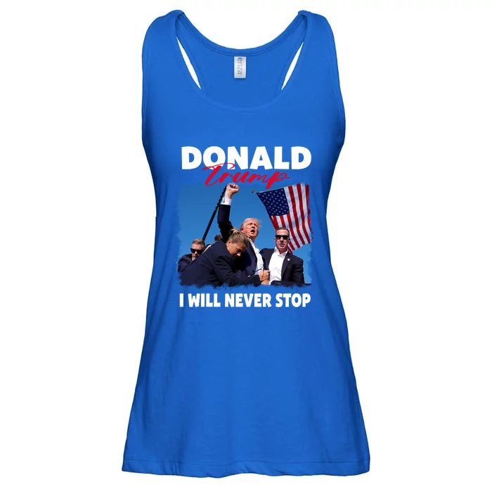 Donald Trump Assassination I Will Never Stop Ladies Essential Flowy Tank