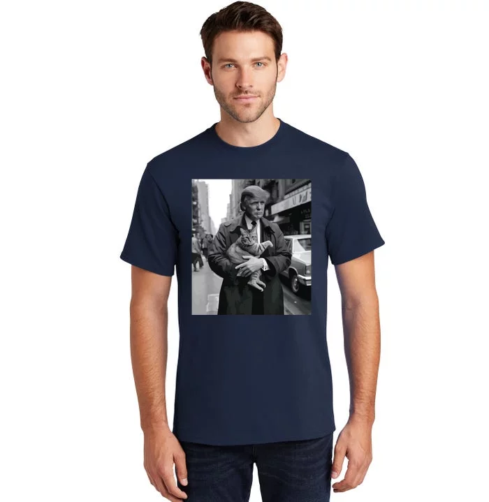 Donald Trump And Cat In Nyc Tall T-Shirt