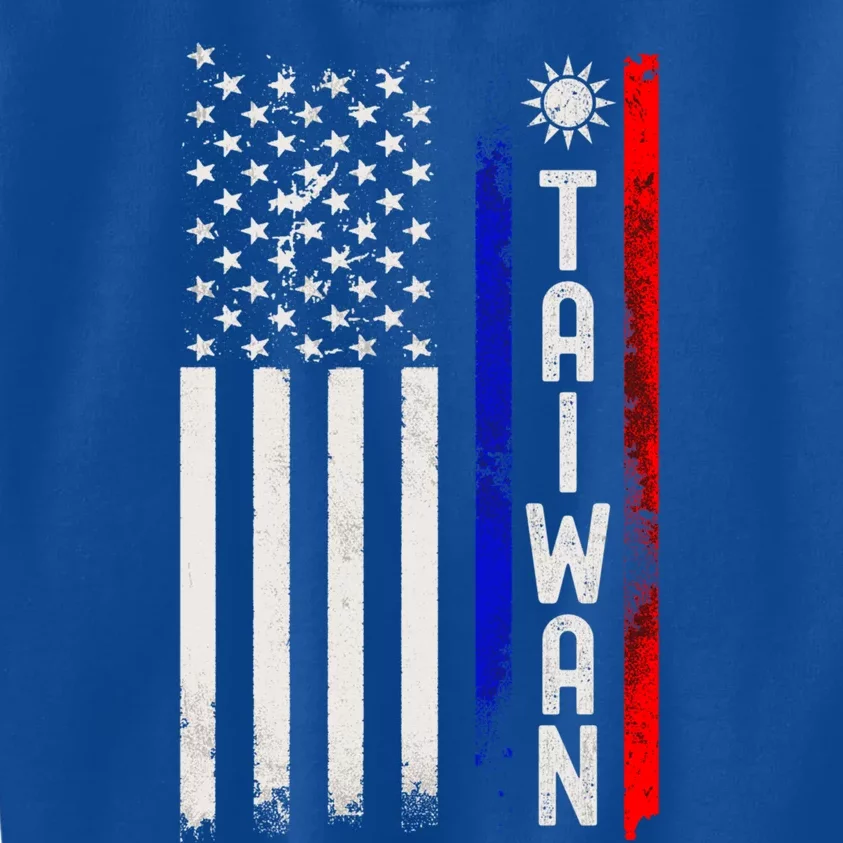 Distressed Taiwanese American Flag Cool Gift It's In My Dna Pride Gift Kids Sweatshirt