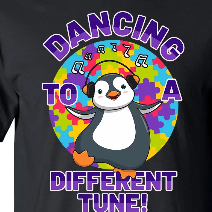 Dancing To A Different Tune Autism Awareness Penguin Tall T-Shirt