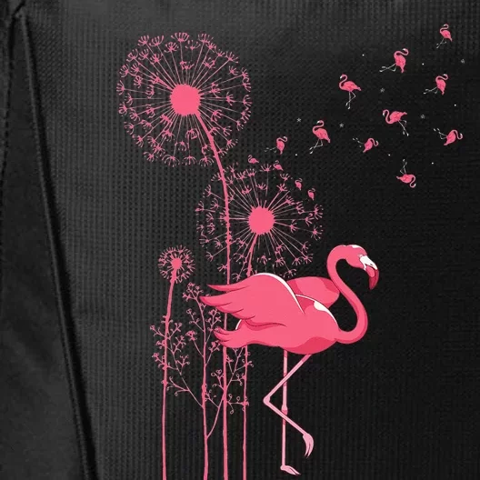 Dandelion Tropical Animal Exotic Bird Wildlife Pink Flamingo City Backpack