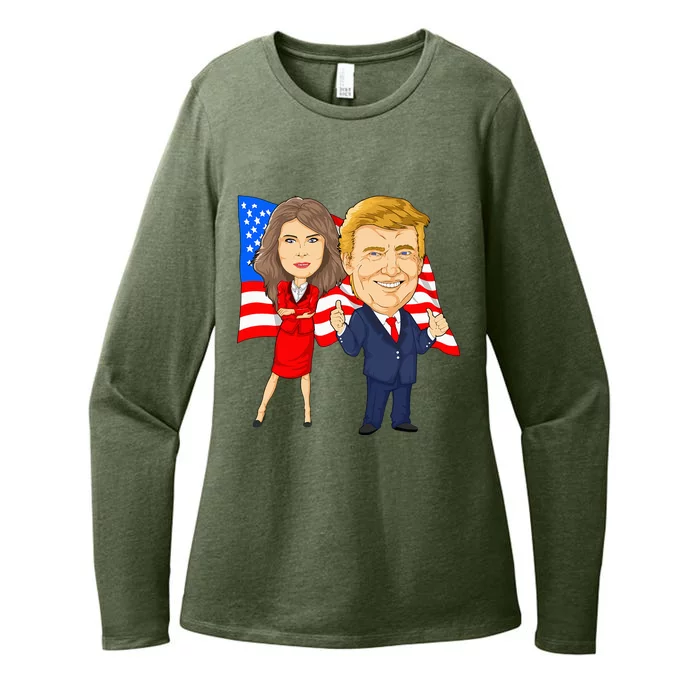 Donald Trump And Melania Trump Potus Flotus Usa Womens CVC Long Sleeve Shirt