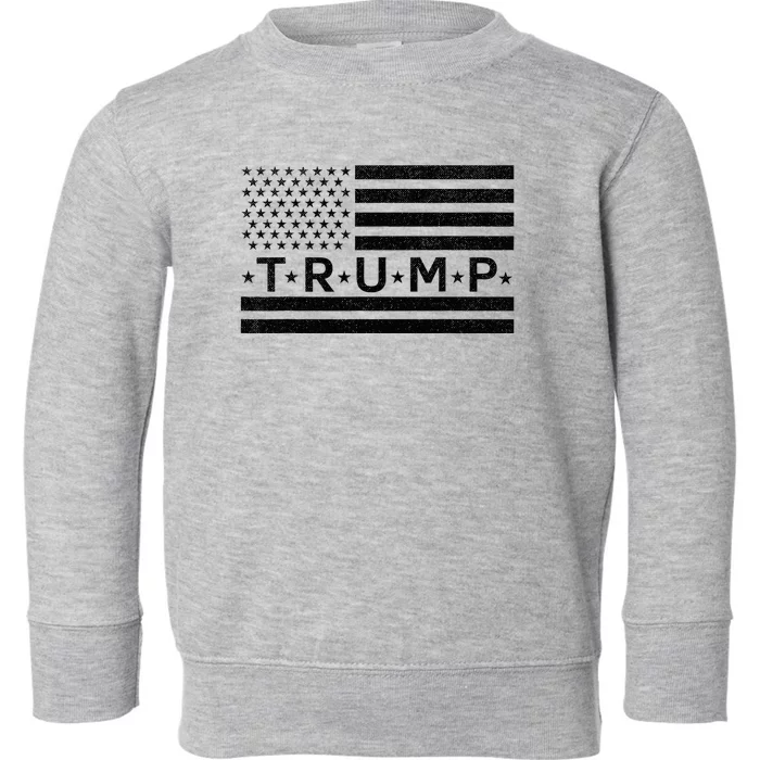 Donald Trump American Flag Toddler Sweatshirt