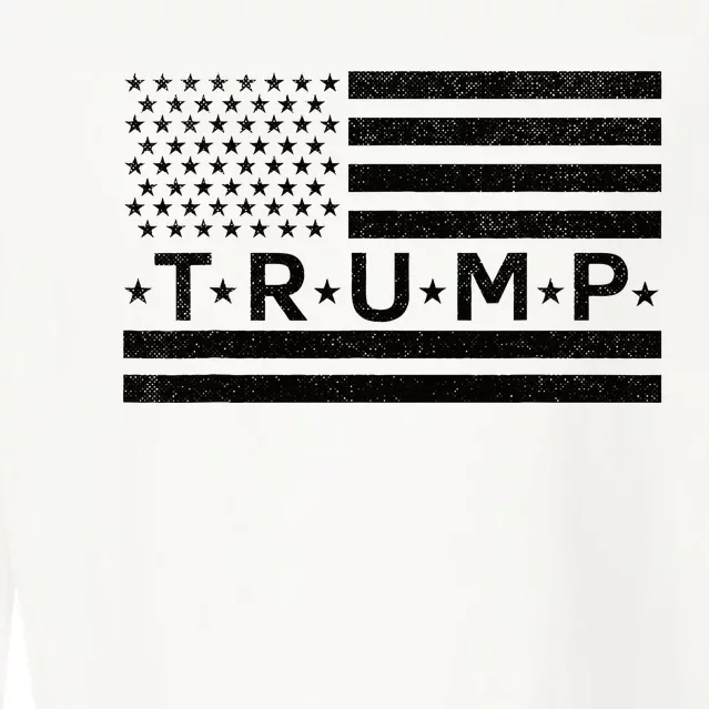 Donald Trump American Flag Cropped Pullover Crew