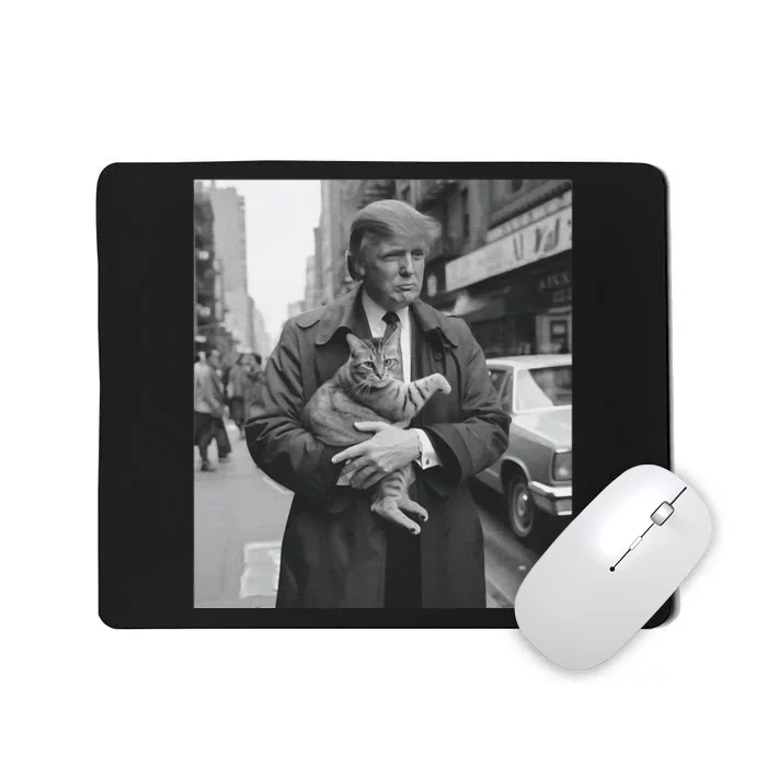 Donald Trump And Cat In Nyc Mousepad