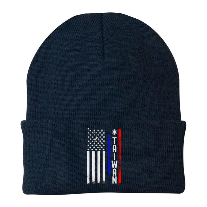 Distressed Taiwanese American Flag Cool Gift It's In My Dna Pride Gift Knit Cap Winter Beanie